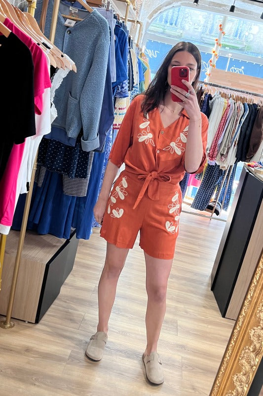 Chemise Terracotta brodée