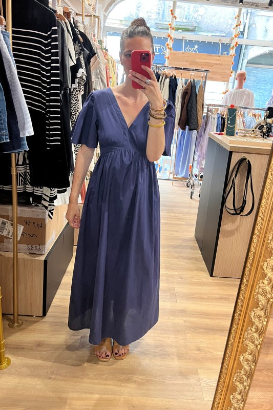 Robe longue bleu marine