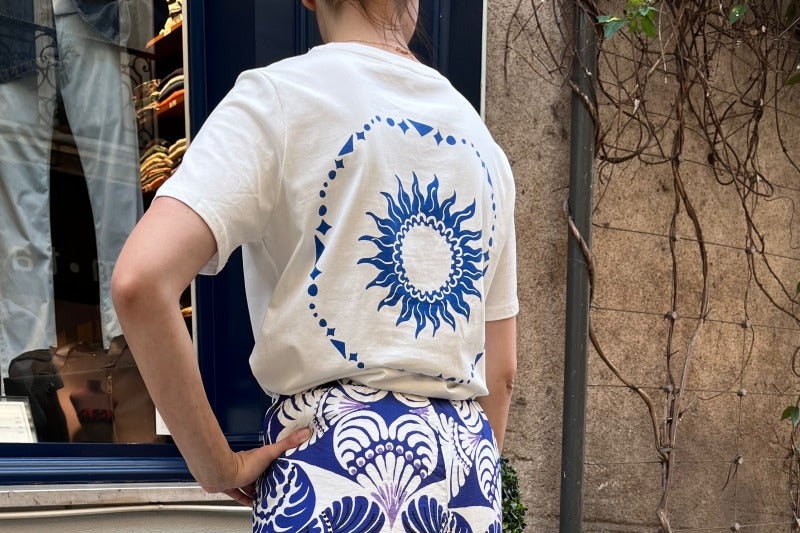 Tee-shirt soleil bleu