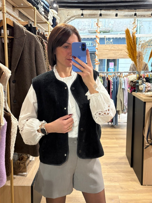 Gilet sans manches noir/blanc