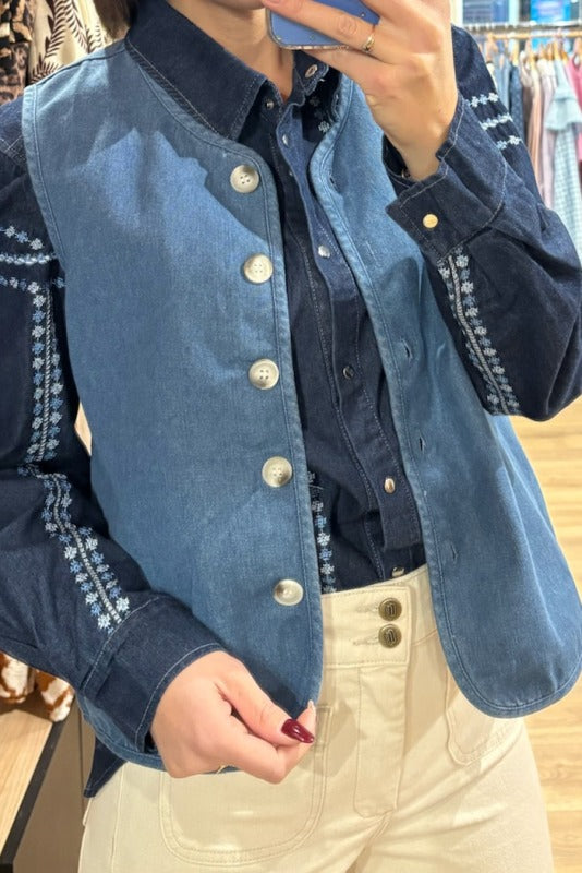 gilet sans manche jean